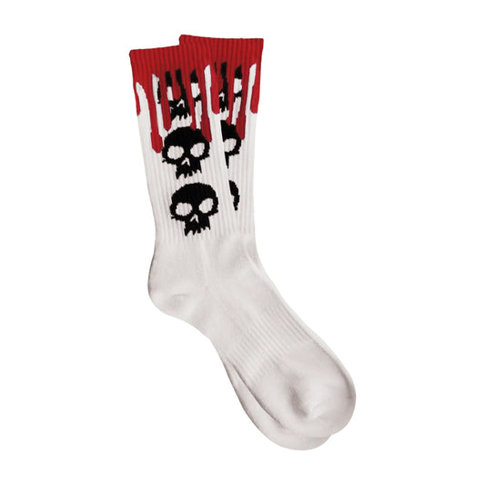 Zero - 3 skull blood crew socks
